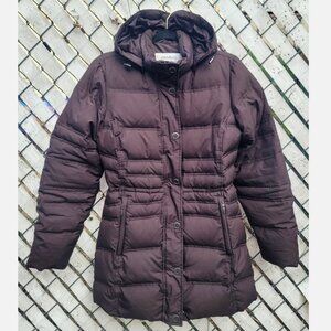 EDDIE BAUER 700 Fill Power Goose Down Quilted Long Parka Women S Brown Puffer